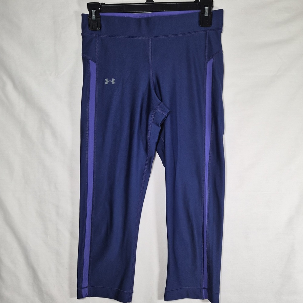 Under Armour HeatGear‎ Cropped Leggings Women's Purple Compression Workout Pants